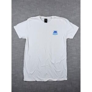 Bud Light Mens White Hanes Perfect-T Graphic T-Shirt Large Brewery Beer Logo